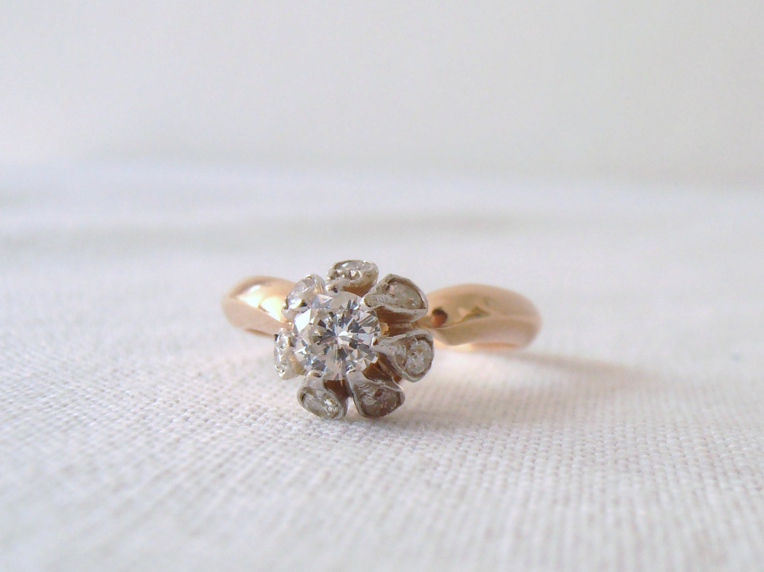 Vintage .59ct Diamond and 14k Gold Engagement Ring