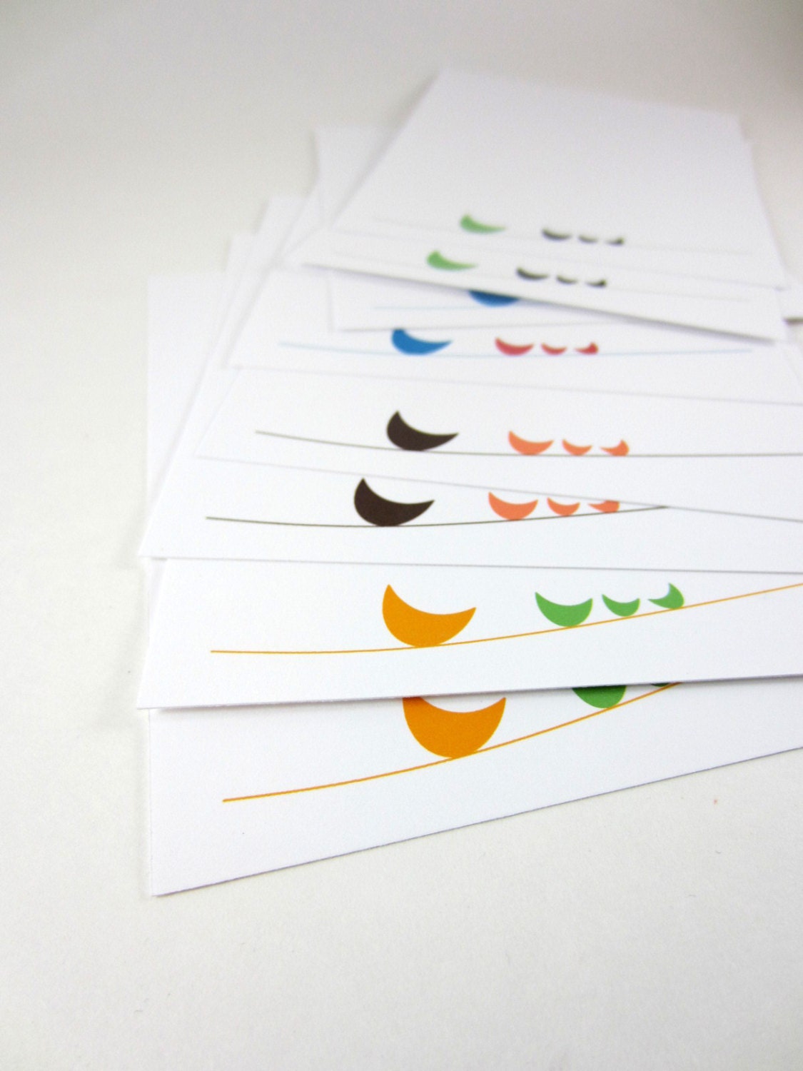 Bird Note Cards, Abstract Cards, Blank Cards, Stationery Set - (set of 8)