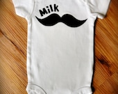 Baby Boy Girl Onesie / Onsie / Shirt / Top / Bodysuit with Milk Mustache Applique