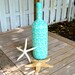 Large Aqua Nautical Anchor Upcycled Glass Bottle