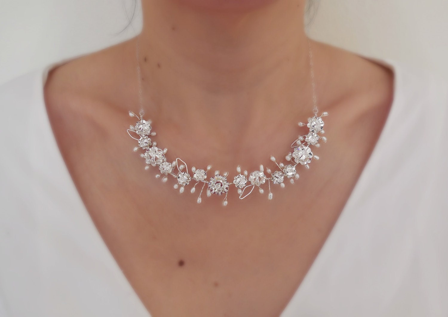 Fairy in Sterling Silver - Wedding Necklace, Bridal Necklace