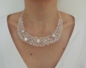 Crescent in Sterling Silver - Bridal Necklace, Wedding Necklace