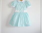 Vintage Aqua Girls Dress