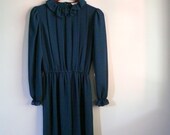 1970s Dress // Ruffle Collar Sheer Dress