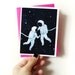 Chance Encounter - cute blank greeting card with envelope - space sci fi love