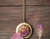 Wild Orchid locket necklace - Photo holder - Alstromeria - Bloom collection by BeautySpot (L016)