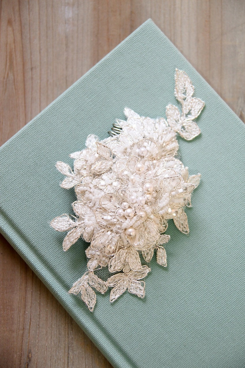 ANNABEL wedding bridal headpiece, lace comb, bridal headpiece, wedding comb
