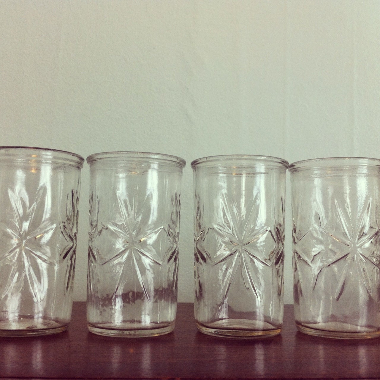 Vintage Anchor Hocking Juice Glasses with Starbursts SET OF SIX