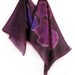 Dark violet floral scarf Hand painted scarf in old lavender,violet and brown Long multicolored scarf Painting on silk by Dimo