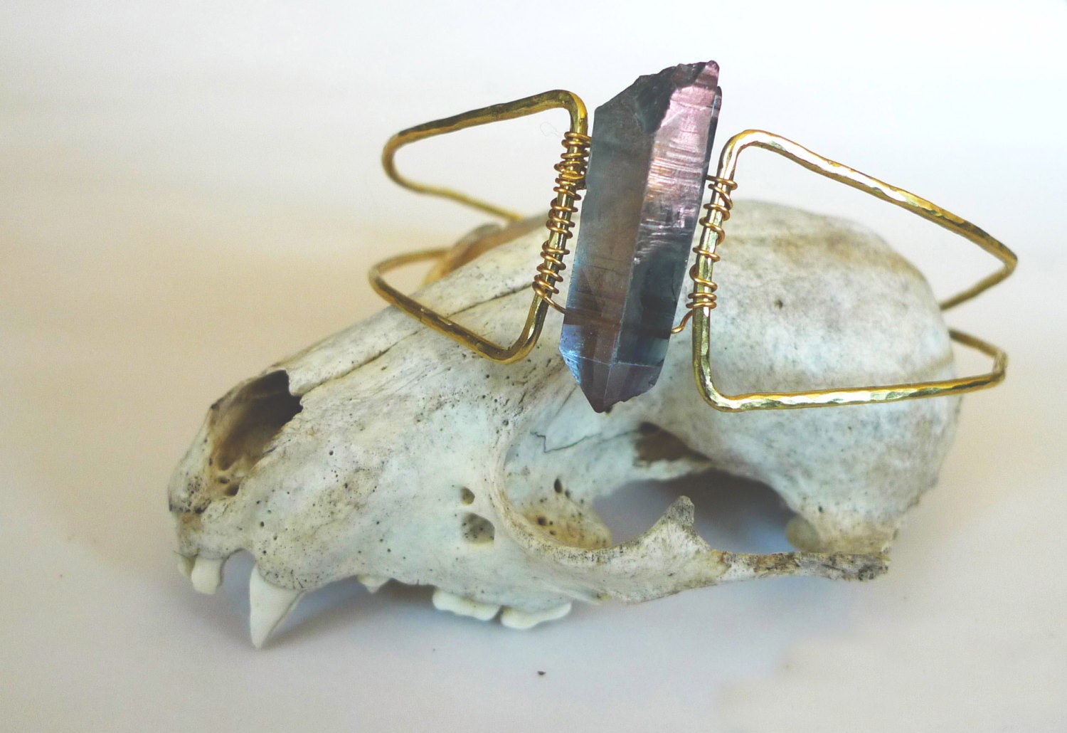 Jupiter Starship Crystal Brass Arm Cuff