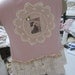 Vintage Kitty.. beautiful grungy hand dyed muslin cropped tunic.. dusky rose pink.. doilies, lace, roses.. MOTHER OF PEARL buttons.. Med/X