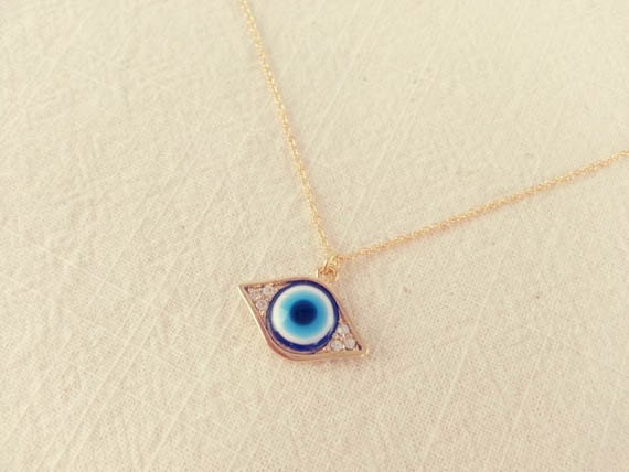 evil eye necklace in gold