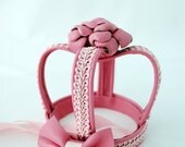 Sweet Lolita Pink Rose Leather Crown