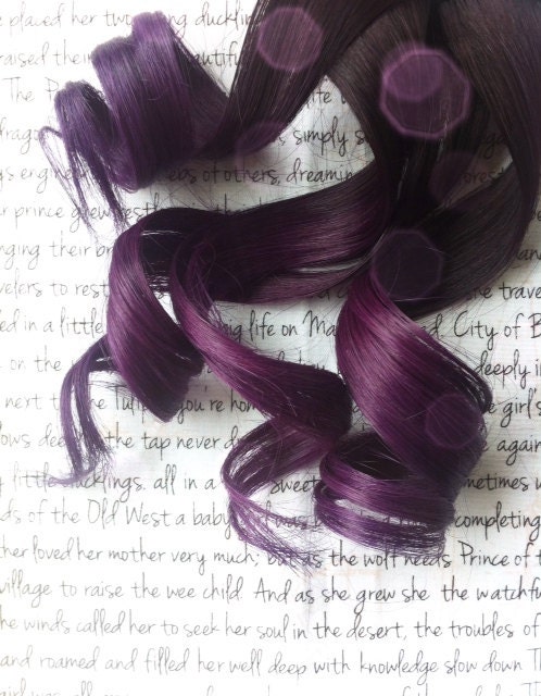 the R O Y A L . royal from the OMBRE collection 13 inches dark plum brown into deep royal purple