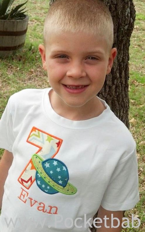 Personalized Space Birthday Shirt - You Choose your Fabric  - Saturn and Planet Birthday Shirt - by Pocketbaby