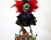 Halloween Witch Folk Art Doll Spooky Decoration
