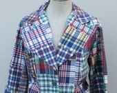 Meet Me in the Hamptons - Colorful Patchwork Plaid Blazer - Preppy Style - 1960's Vintage Jacket