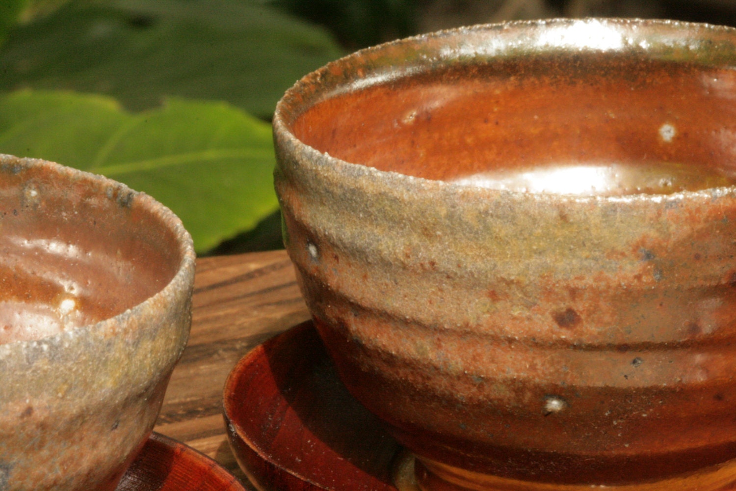 Wood/Salt-fired teacups, Conversation