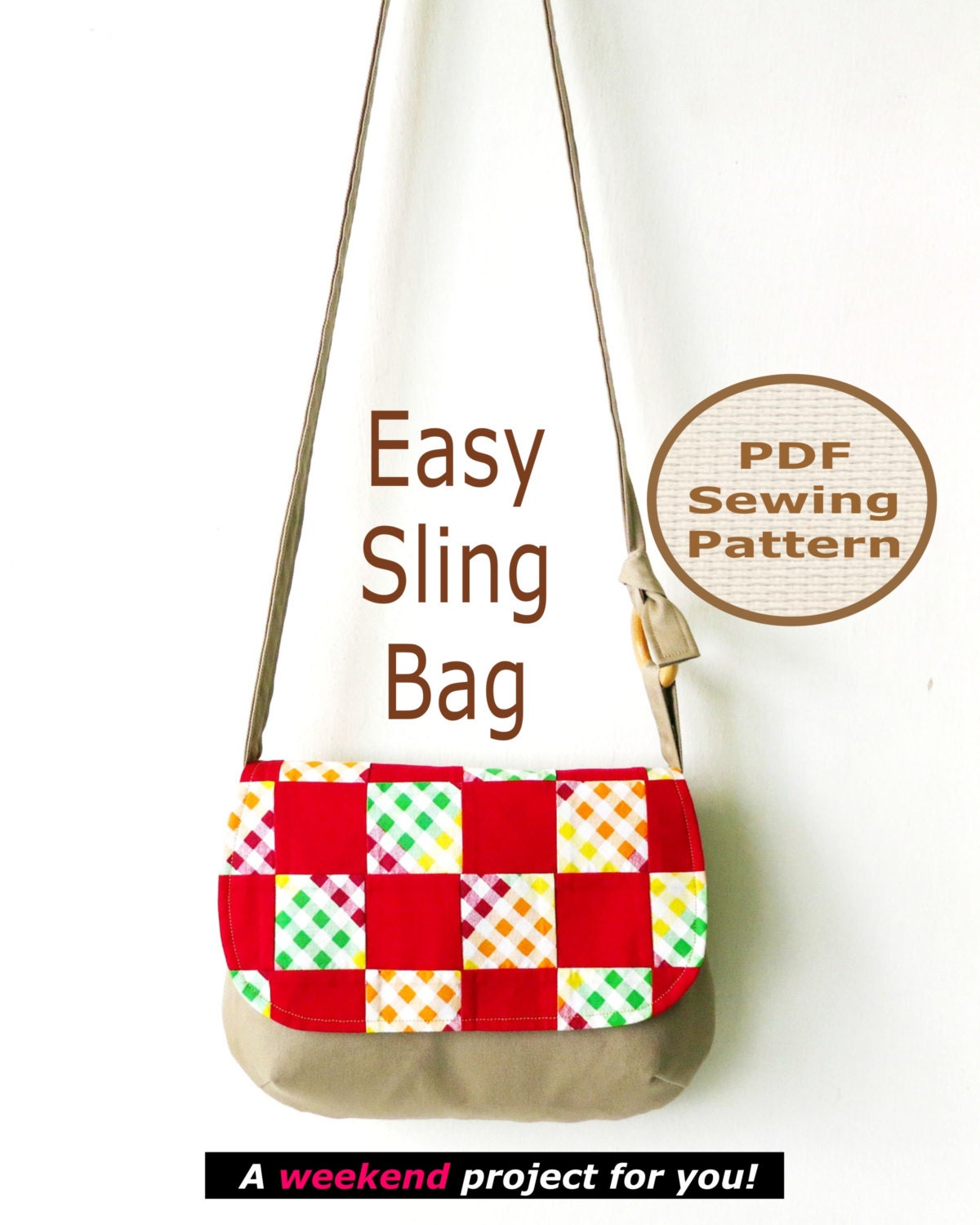 EASY SLING Bag Instant Download  - PDF Sewing Pattern And Tutorial