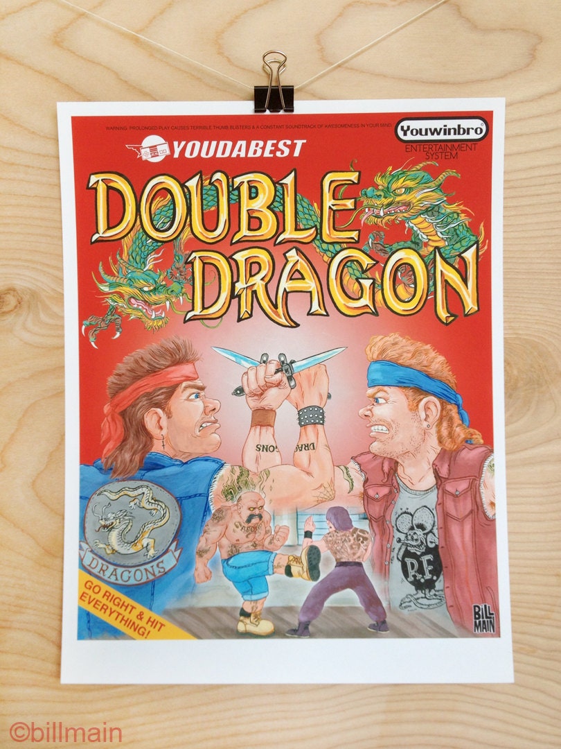 Double Dragon 8 x 10 Nintendo inspired Print