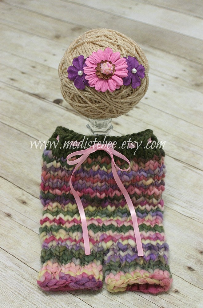 Ready to Ship... Newborn Romper and Headband Set... Photography Prop