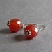 Faceted Carnelian Earrings / Gemstone and Sterling Silver Earrings / Bead Dangle Earrings - Classic No. 16
