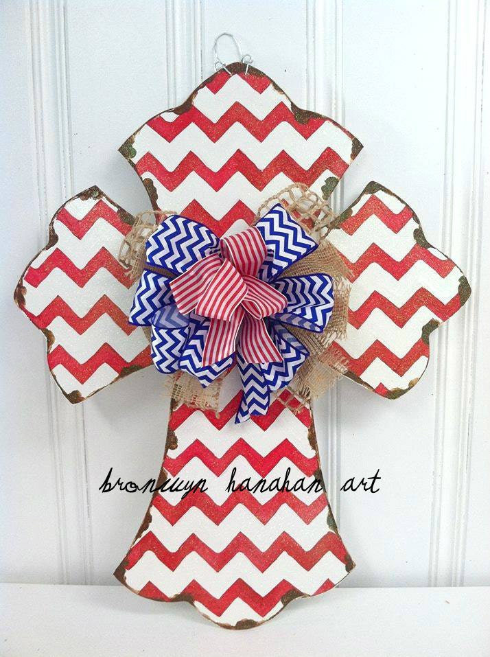 Patriotic Red, White & Blue Cross