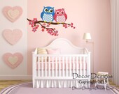 Owls in Love Printed Vinyl Repositionable Wall Decals
