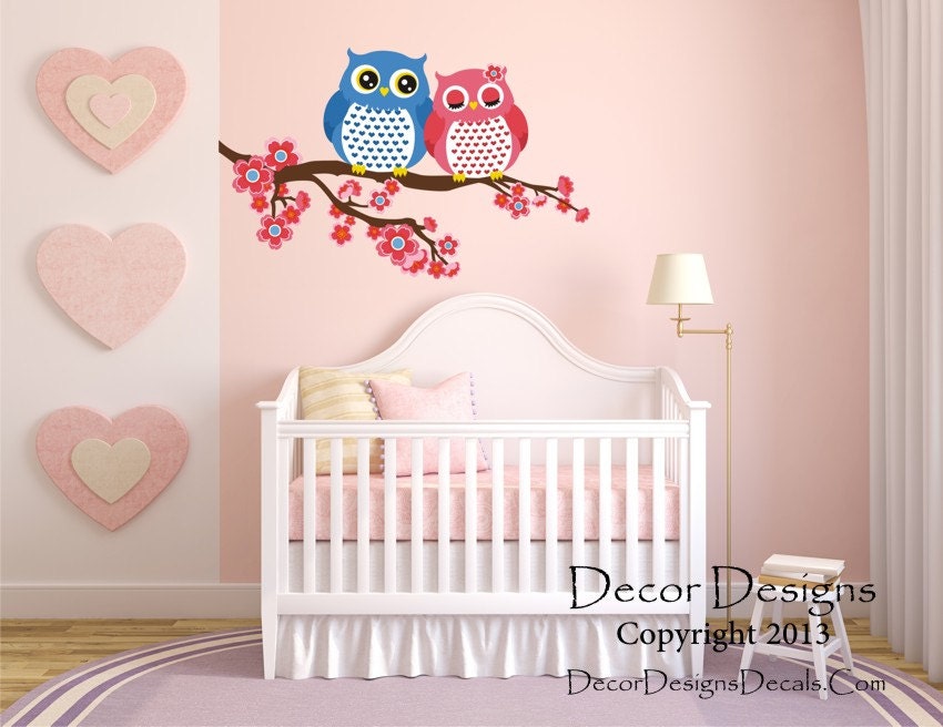 Owls in Love Printed Vinyl Repositionable Wall Decals