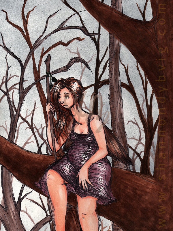 Winter Moth Faery 8.5 x 11" Fantasy Art Print (21.6 x 27.9 cm)