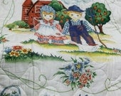 New Farm Boy and Girl Pre-quilted Baby Size Fabric Panel - Destash