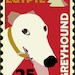 Greyhound Art Poster Postage Stamp Art Series 11 x 14