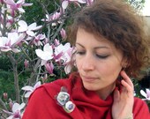 Carmela - Fiber Brooch/Pin - Handmade - Art To Wear - Upcycled - Recycled - Organic Look - Fashion - Women Accessories