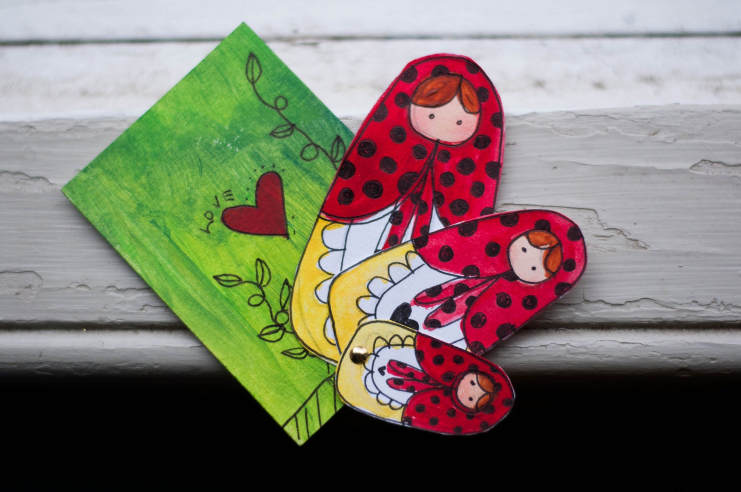 Awaiting Spring  - Acrylic Russian Doll ACEO