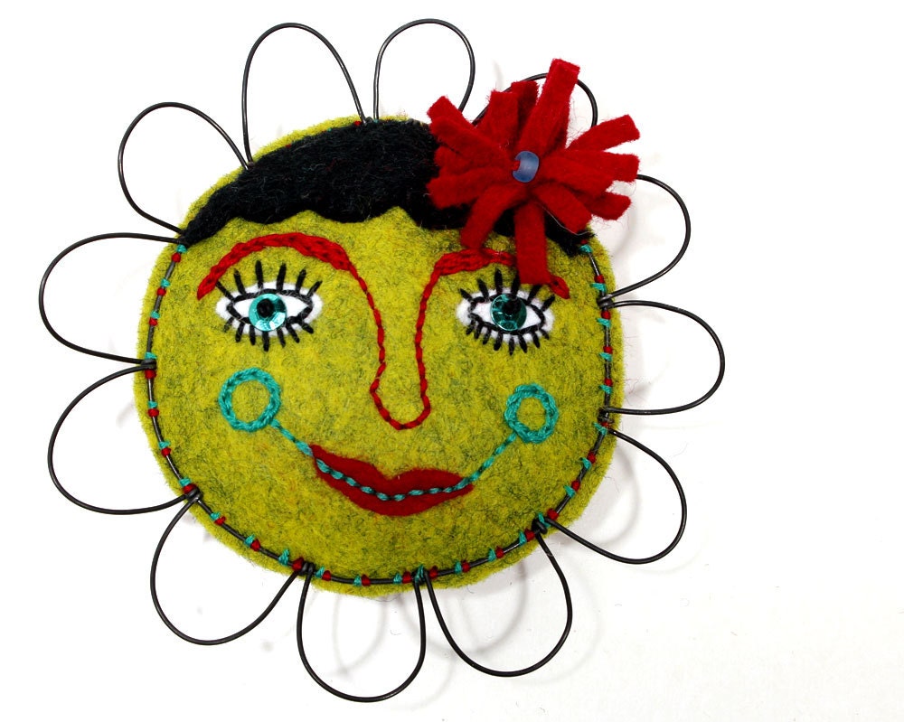 Flower Wall Art felt plush folk art