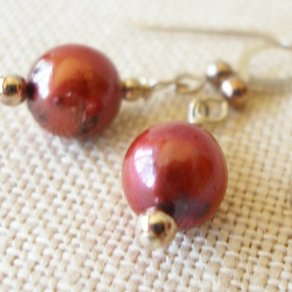 Brown Pearl Earrings