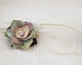 Baby Flower Headband, Baby Girl Headband, Toddler Headband, Lavender Green Winter Dainty Flower Headband