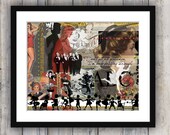 Don't Get Up Gentlemen, digital art collage, 14x11 print, humor, women's lib, sufferage, feminist, graduation gift, education, amendment 19