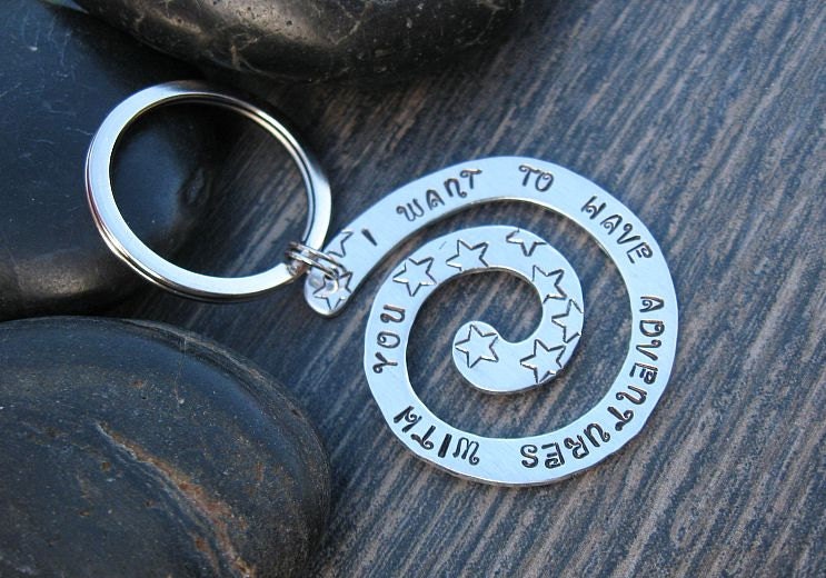 SALE -Large Swirl Pendant Keychain : I Want to Have Adventures With You