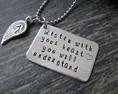 Hand Stamped Aluminium Rectangle Necklace : You Will Understand