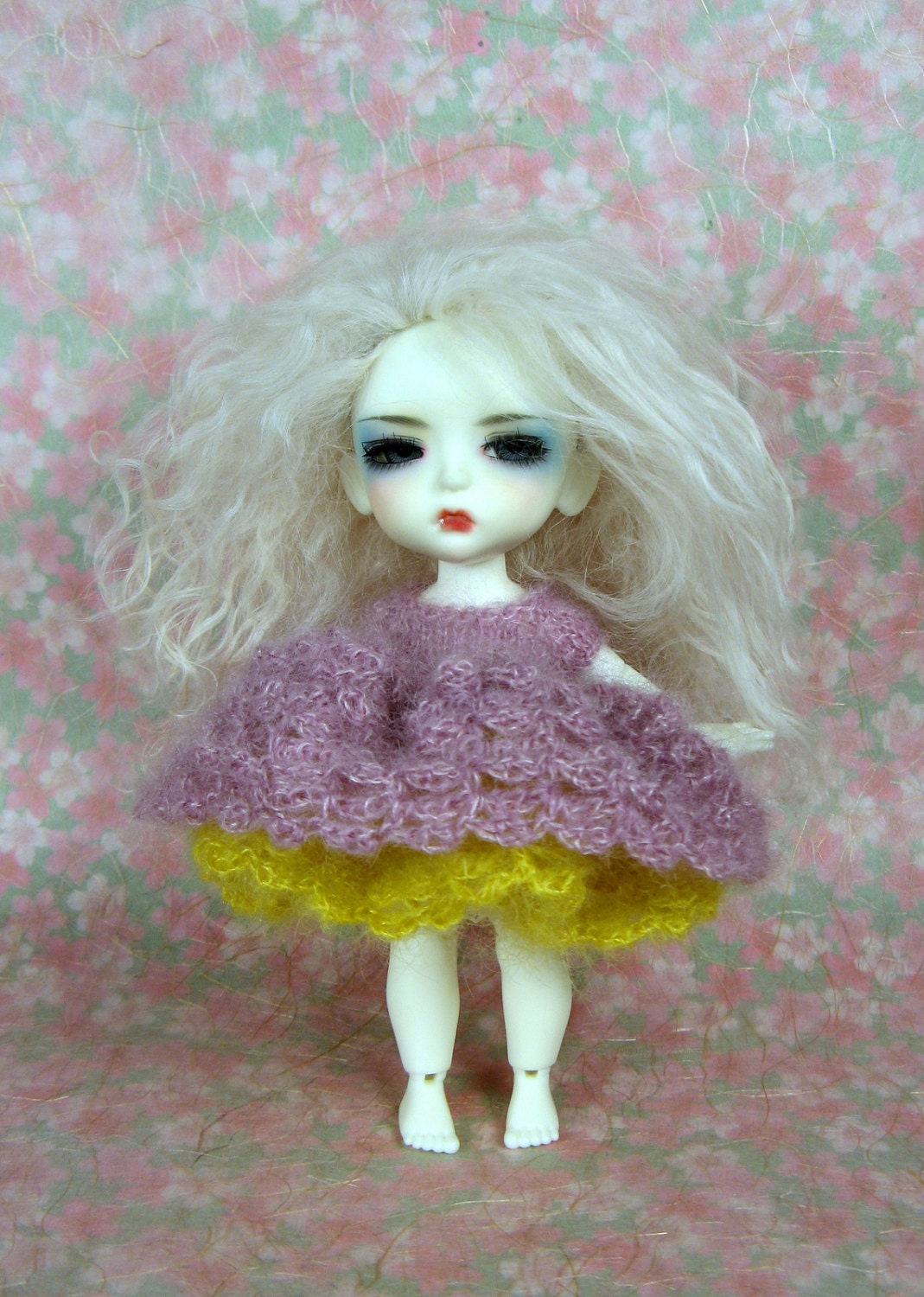 Big ruffle Easter dress for Lati Yellow and other 8 inch dolls