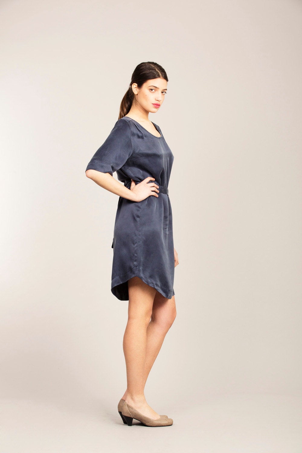 30% OFF  Summer woman silk dress, over size woman tunic, spring fashion, silk woman over sized dress.