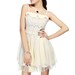 Lace prom mini dress chiffon bandeau skater dress  (499)