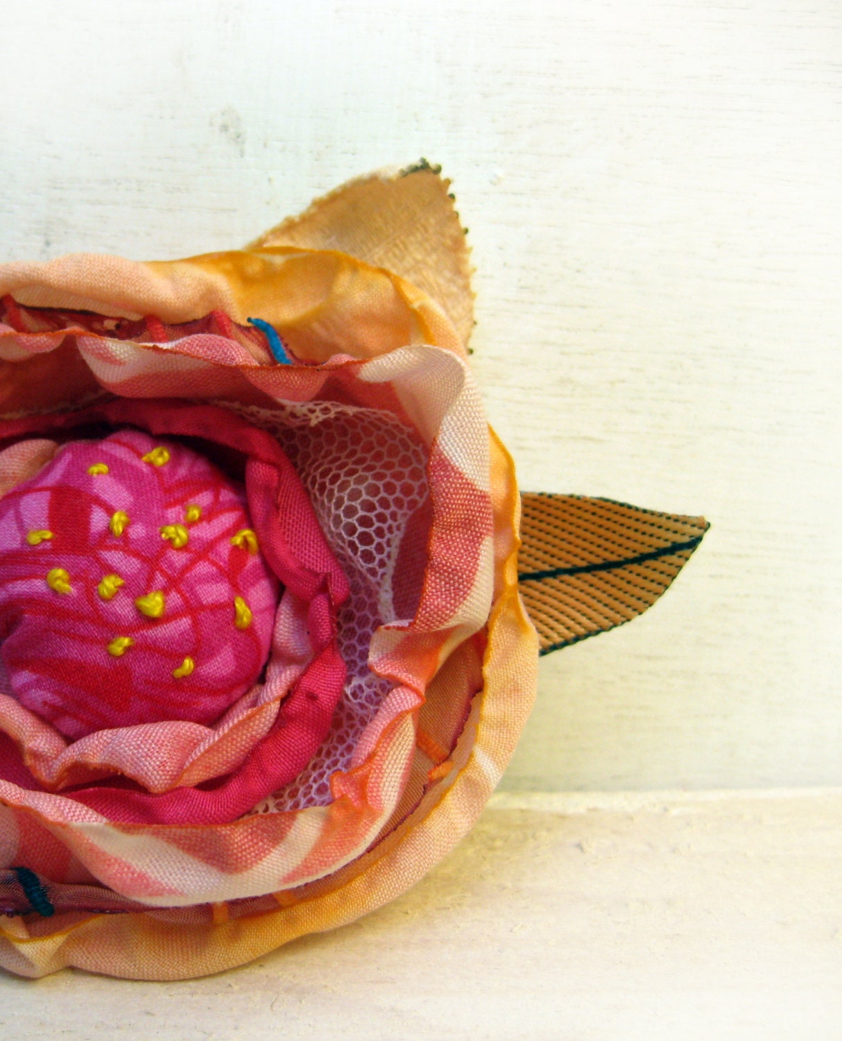 Fabric Flower Brooch --- TAGT team --- Spring --- Gift for her