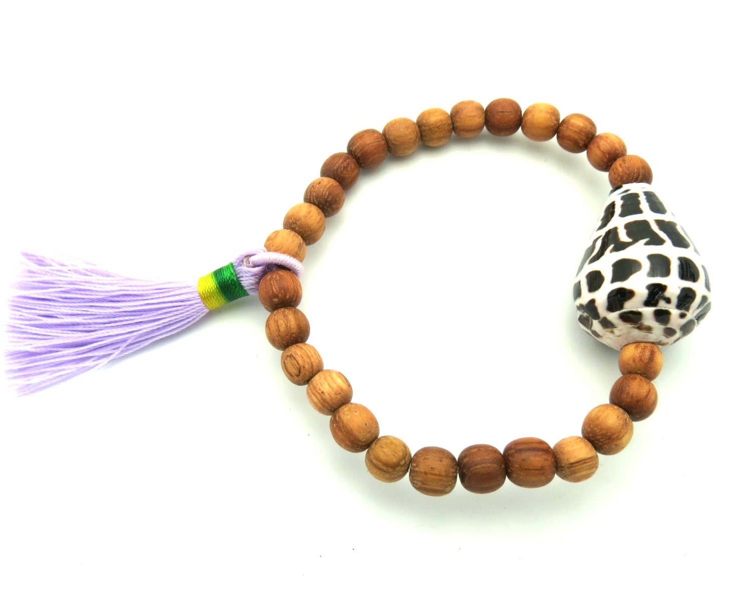 Maui SHELL Mala Bracelet with tassel