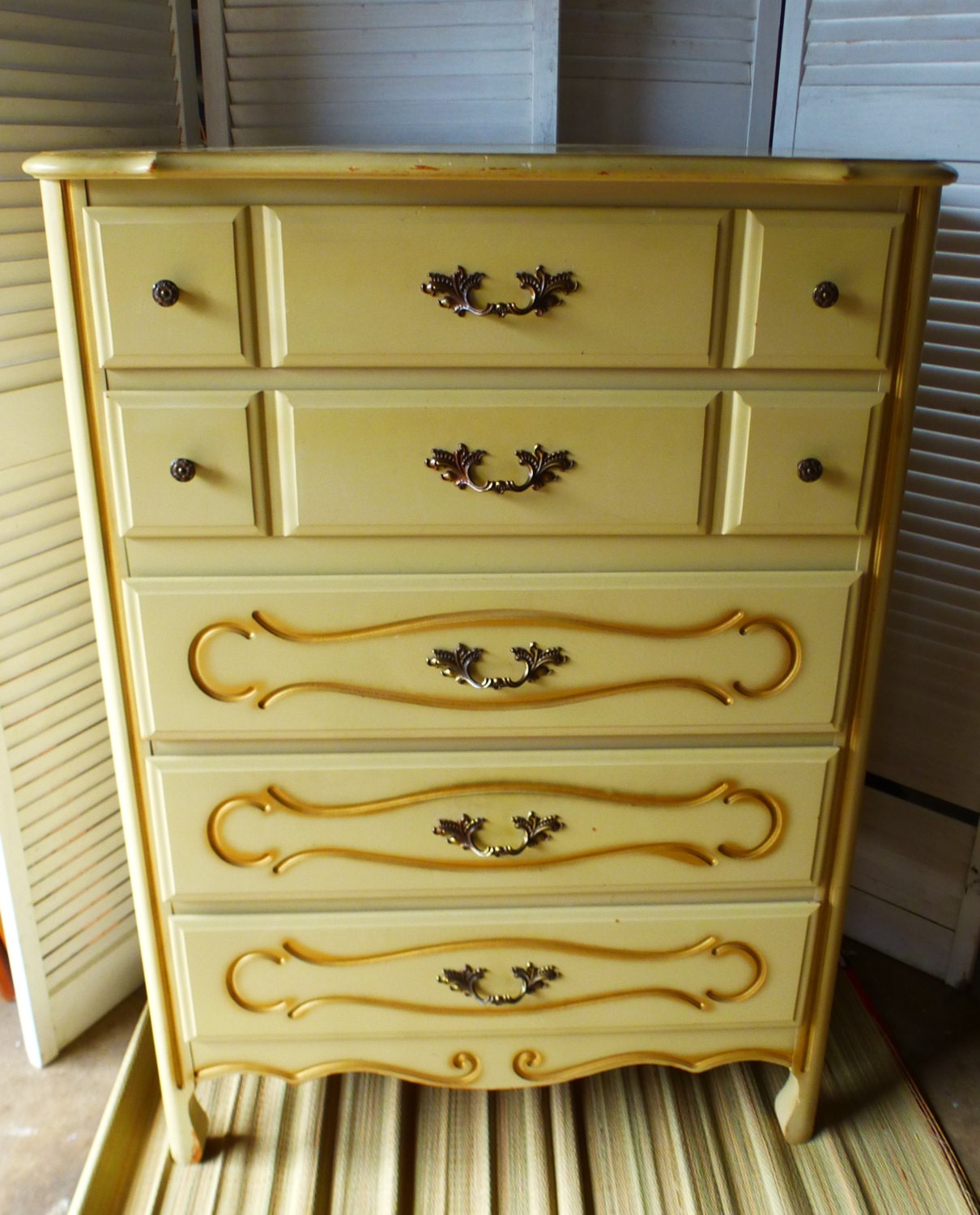 Dresser Paris Apartment Highboy PAINT to ORDER Vintage Poppy Cottage