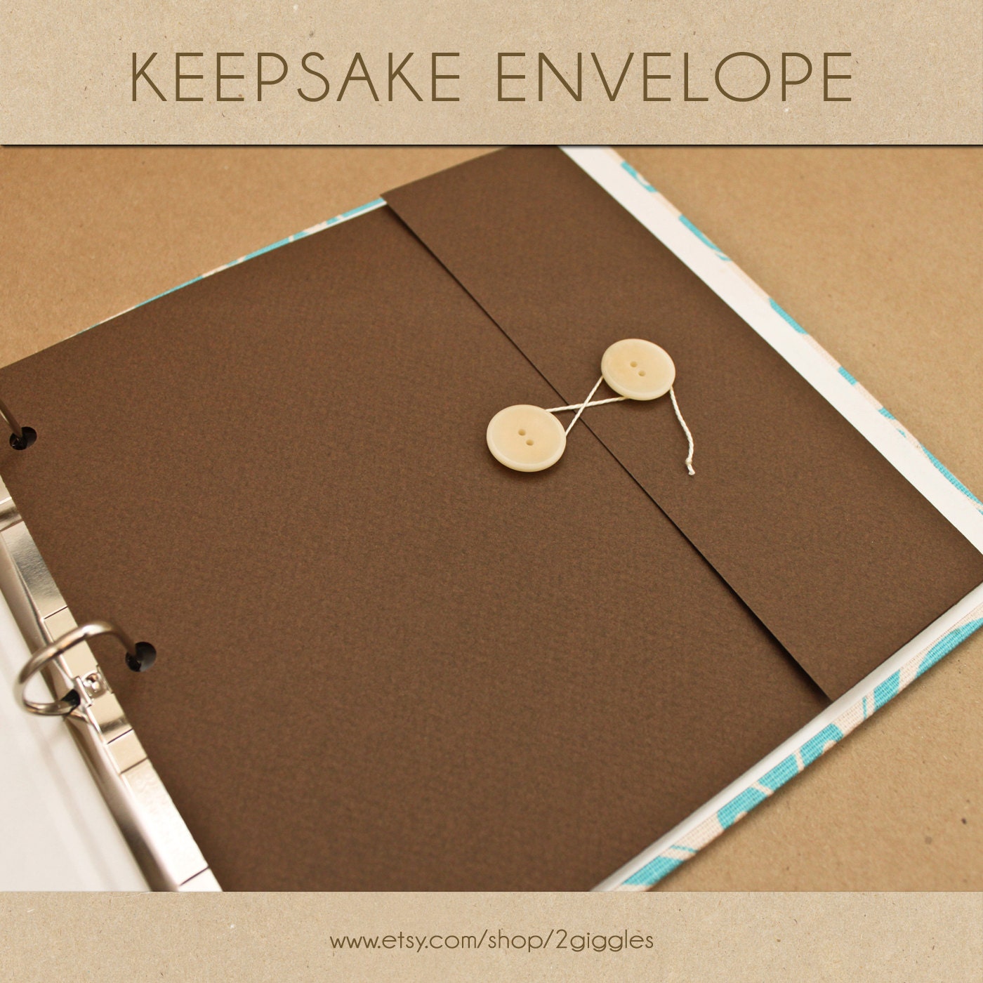 Keepsake Envelope - Dark Brown -  Include in your Two Giggles Baby Album