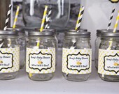 Water Bottle Labels - Baby Shower Decorations - Yellow & Black Bee Theme (12)