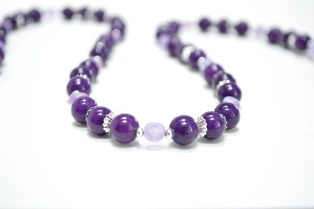 Purple Necklace, Eggplant Lavender Lilac Violet Grape Amethyst Summer Fashion Jewelry, Gift Under 25