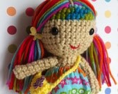 Rainbow colorful hair doll